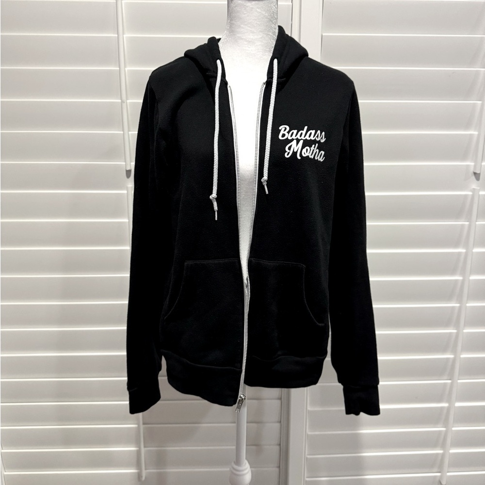 Her Little Wolves Badass Motha 
Size Small 
Zipper Hoodie